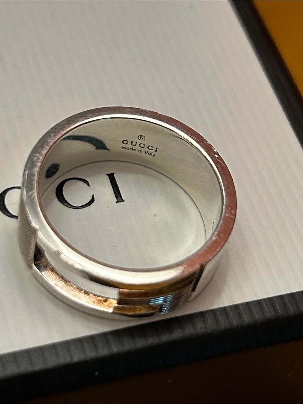 Gucci Silver Men's Ring size 9 with pouch,  care tags and box - Picture 6 of 11